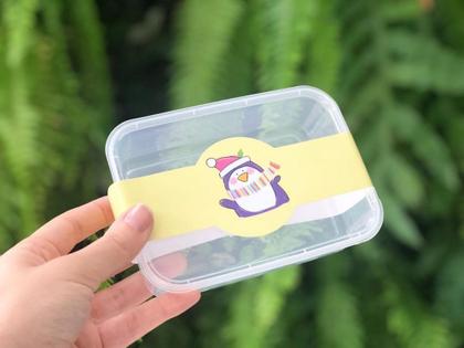 Imagem de Tiras de Natal para Embalagens - Pinguim Natalino Amarelo - 5 unidades - Rizzo