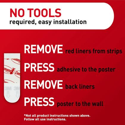 Imagem de Tiras de pôster adesivas Command, pacote com 60 unidades, brancas sem danos