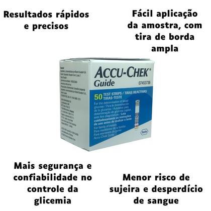 Imagem de Tiras Medidor Glicemia Accu Check Guide 50 Unidades