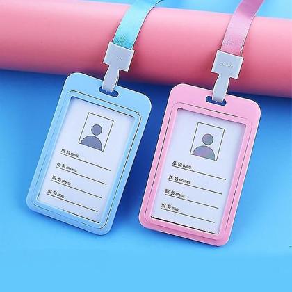 Imagem de Titulares de passe de crachá titulares de cartão de trabalho com corda capa de cartão de identificação de