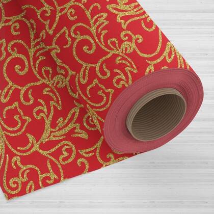 Imagem de TNT Estampado 1,40M 40G Arabesco Glitter Vermelho (rolo com 25 Metros)