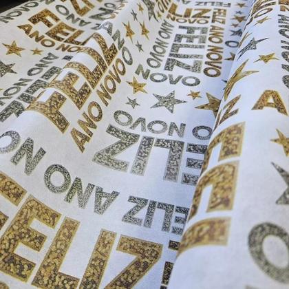 Imagem de Tnt Estampado Feliz Ano Novo Decorativo Festa Eventos Mesa Painel Parede 1,4 metros X 2 metros