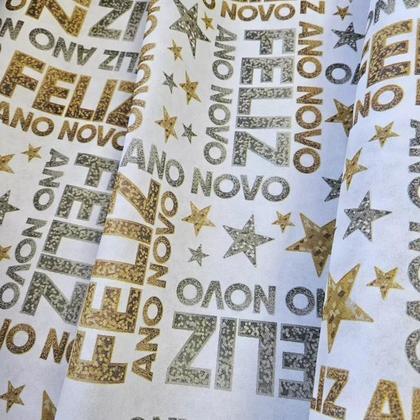 Imagem de Tnt Estampado Feliz Ano Novo Decorativo Festa Eventos Mesa Painel Parede 1,4 metros X 2 metros