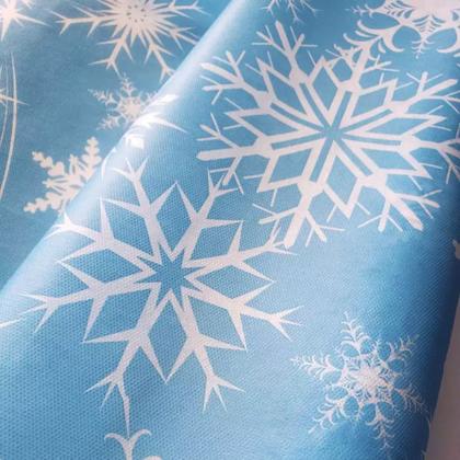 Imagem de Tnt Estampado Flocos Neve Frozen Decoração 1,4m X 2 Metros