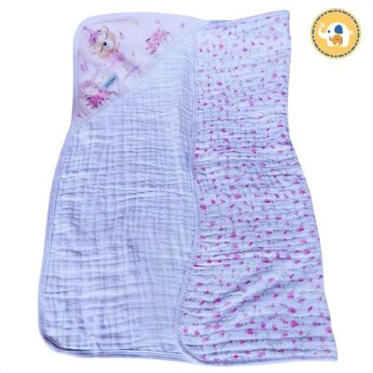 Imagem de Toalha Banho Bebe Infantil Soft Enxoval Recém Nascido Rosa - Minasrey