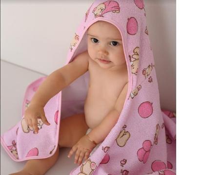 Imagem de Toalha Banho Bebe Toalha C/ Forro Fralda 70x90cm Bercinho