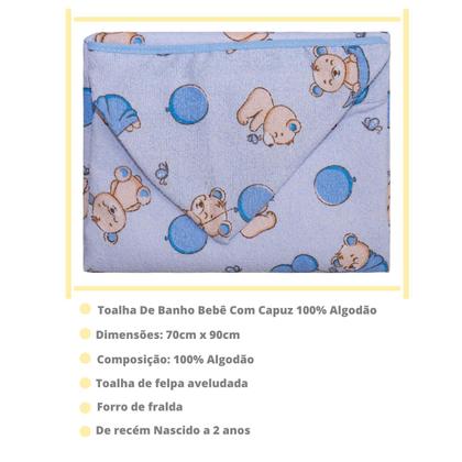 Imagem de Toalha Banho Bebe Toalha C/ Forro Fralda 70x90cm Bercinho