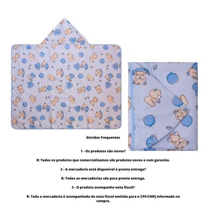 Imagem de Toalha Banho Bebe Toalha C/ Forro Fralda 70x90cm Bercinho