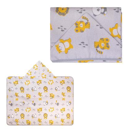 Imagem de Toalha Banho Bebe Toalha C/ Forro Fralda 70x90cm Bercinho