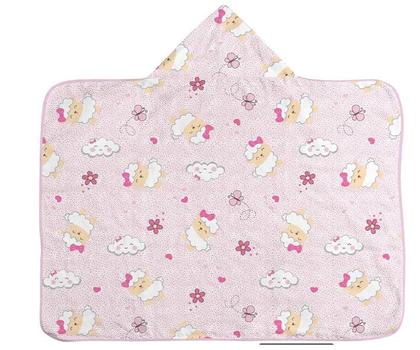 Imagem de Toalha Banho Bebe Toalha C/ Forro Fralda 70x90cm Bercinho