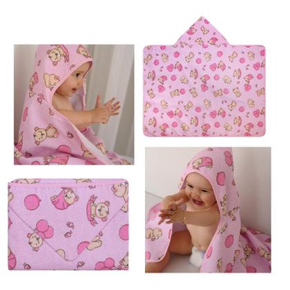 Imagem de Toalha Banho Bebe Toalha C/ Forro Fralda 70x90cm Bercinho