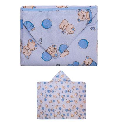 Imagem de Toalha Banho Bebe Toalha C/ Forro Fralda 70x90cm Bercinho