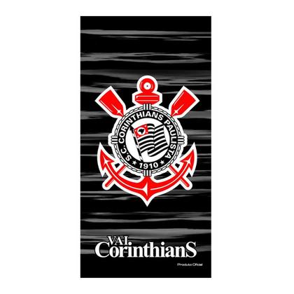 Imagem de Toalha Banho Corinthians Preta Algodão Oficial Timão 70x140