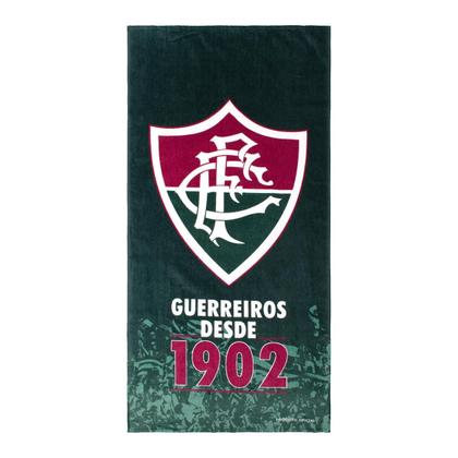 Imagem de Toalha Banho Praia Fluminense Buettner Oficial Veludo Algodão 140x70cm Escudo 360g/m2