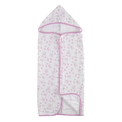 Imagem de Toalha capuz tecido fralda 100% algodão teka baby rosa