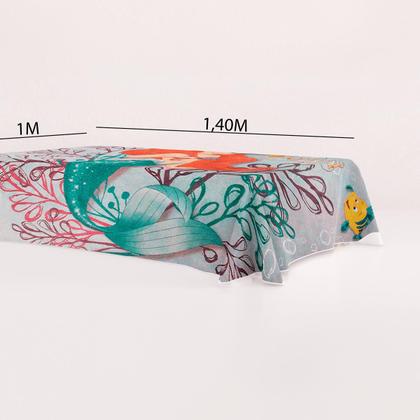 Imagem de Toalha D Mesa Tnt Decoração Ariel Pequena sereia Festa 1,40m