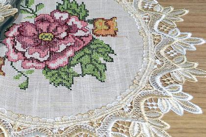 Imagem de Toalha de Bandeja Redonda Rose Flower