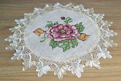Imagem de Toalha de Bandeja Redonda Rose Flower