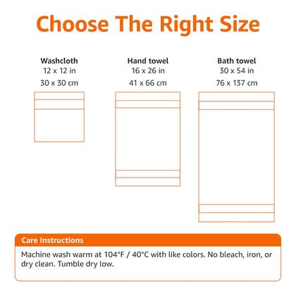 Imagem de Toalha de banho Amazon Basics, algodão orgânico resistente ao desbotamento, pacote com 2 unidades