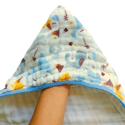 Imagem de Toalha de Banho Banhão Toalhão Bebe Grande Soft Capuz de Fralda 100% algodão 3 camadas macia menino menina criança enxoval kit higiene maternidade