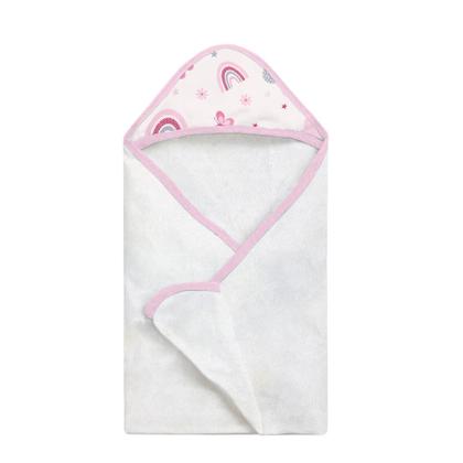 Imagem de Toalha de Banho Bebê 2 Pçs Felpuda/Fralda Arco Íris e Girafa