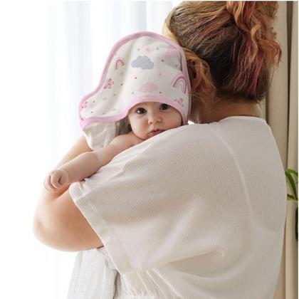 Imagem de Toalha de Banho Bebê 2 Pçs Felpuda/Fralda Arco Íris e Girafa