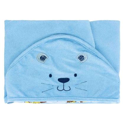 Imagem de Toalha de banho bebe c/capuz plush 68 cm x 68 cm bord