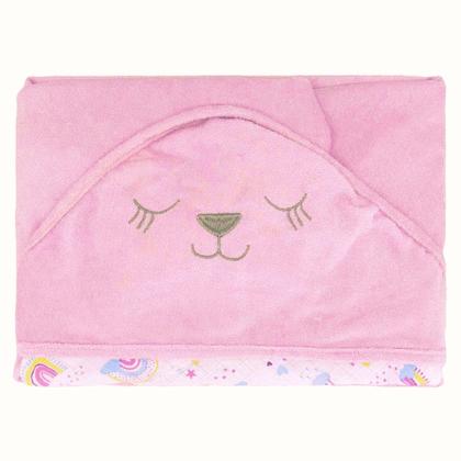 Imagem de Toalha de banho bebe c/capuz plush 68 cm x 68 cm bord