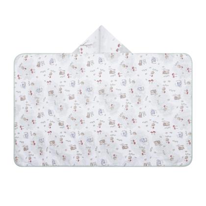 Imagem de Toalha de Banho Bebê Com Capuz e Forro de Fralda 100% Algodão Papi