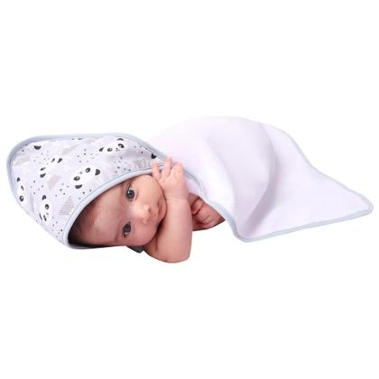 Imagem de Toalha De Banho Bebê Com Capuz Estampado Panda Cinza