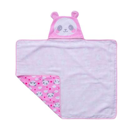 Imagem de Toalha de banho bebê estampada c/ capuz bichinhos-baby joy
