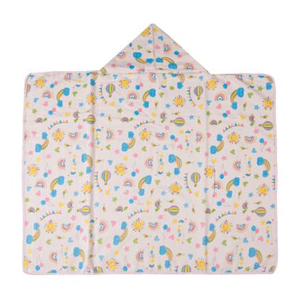 Imagem de Toalha De Banho Bebê Felpa C/Capuz e Forro de Fralda Karinho 100% Algodão