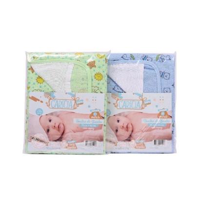 Imagem de Toalha De Banho Bebe Felpuda Forrada de Fralda com Capuz Enxoval Recém Nascido 100% Algodão