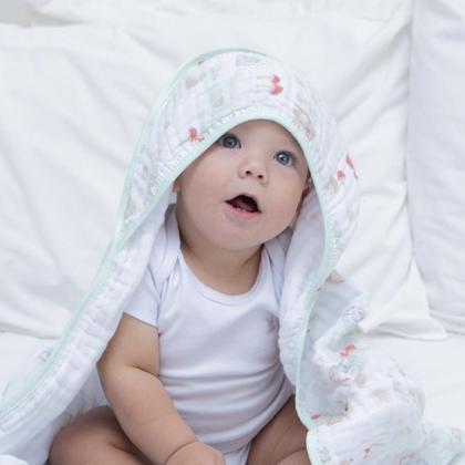 Imagem de Toalha de Banho Bebê Fralda SOFT 100% Algodão 80x80cm C/ Capuz Papi