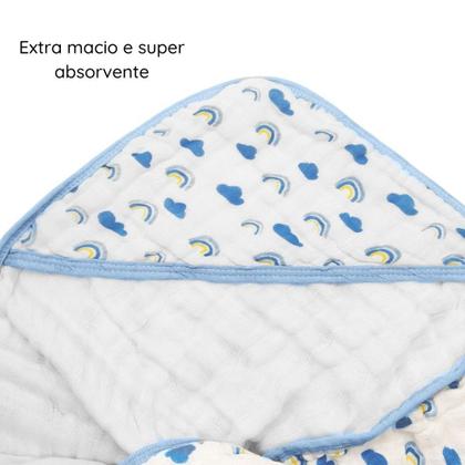 Imagem de Toalha de Banho Bebê Infantil com Capuz 3 Pano de Boca Babete toalha de Boca  Estampas Sortidas, Macio e Antialérgico