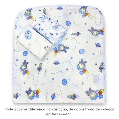 Imagem de Toalha de Banho Bebê Infantil com Capuz 3 Pano de Boca Babete toalha de Boca  Estampas Sortidas, Macio e Antialérgico