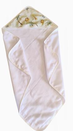 Imagem de Toalha de Banho Bebê Safari Forro Fralda com Capuz 70x70cm