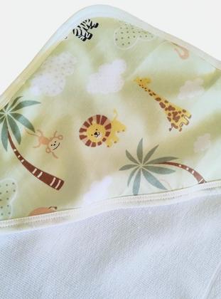 Imagem de Toalha de Banho Bebê Safari Forro Fralda com Capuz 70x70cm