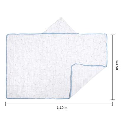 Imagem de Toalha De Banho Bebê Soft Com Capuz Avião Azul Papi