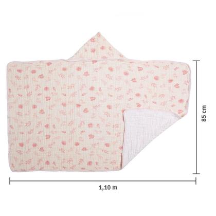 Imagem de Toalha De Banho Bebê Soft Com Capuz Folhagem Rosa Papi
