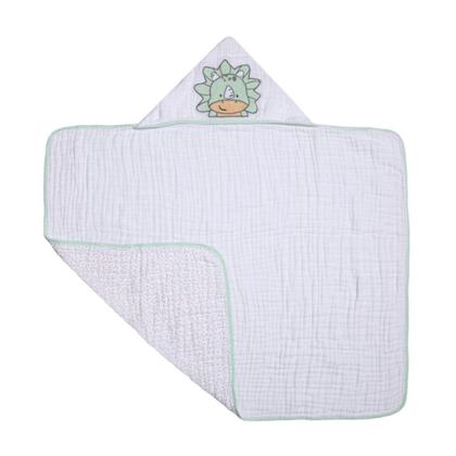 Imagem de Toalha de Banho Bebê Soft Fralda com capuz bordado Papi Friends 90cm x 75cm