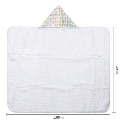 Imagem de Toalha De Banho Bebê Soft Fralda Estampada 1,05mx85cm Toalhão Meninas ou Meninos 100% Algodão