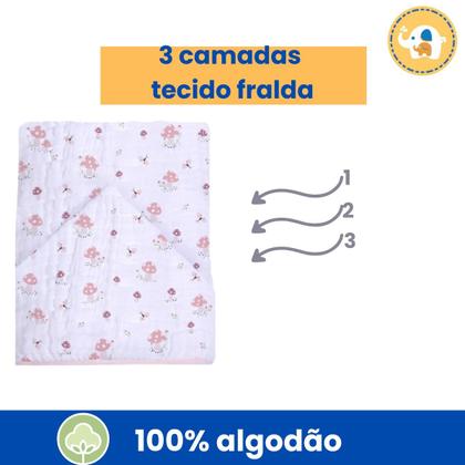 Imagem de toalha de banho bebe soft Premium 3 camadas fralda capuz macia Enxoval menina menino 100% Algodão