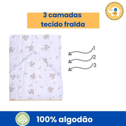 Imagem de toalha de banho bebe soft Premium 3 camadas fralda capuz macia Enxoval menina menino 100% Algodão