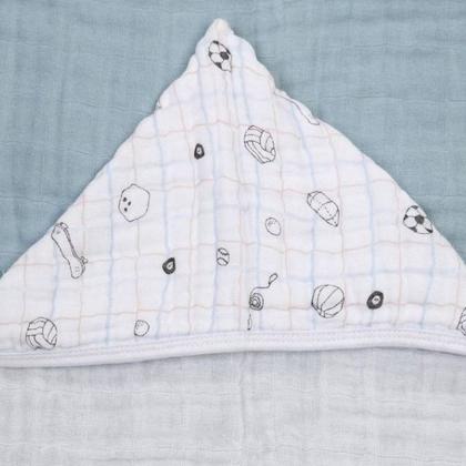 Imagem de Toalha de banho bebe soft premium liso papi baby com capuz 90cm x 70cm