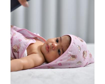 Imagem de Toalha de banho bebê turma da mônica c/ capuz - incomfral
