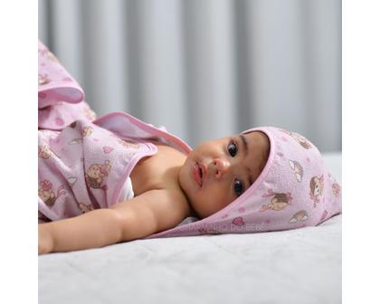 Imagem de Toalha de banho bebê turma da mônica c/ capuz - incomfral