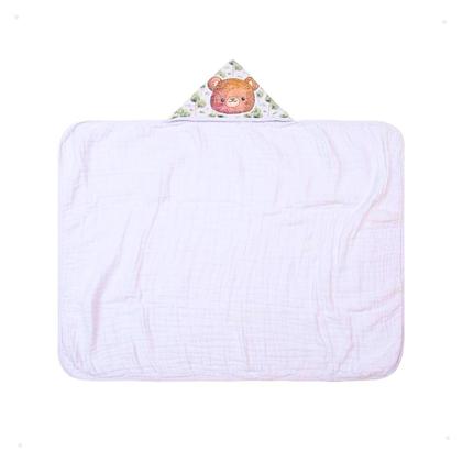 Imagem de Toalha de Banho Bordado Com Capuz Para Bebê Menina e Menino Soft Premium 1.05x85cm 100 Algodão