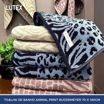 Imagem de Toalha De Banho Buddemeyer Animal Print 100% Algodão Fio Tinto Alta Absorção Ultra Macia 70 x 140cm