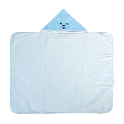 Imagem de Toalha de Banho Com Capuz Bordado E Forro De Fralda Costurado Nos 4 Lados - Bublim Incomfral Baby